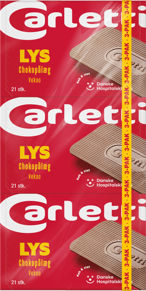 Carletti Vekao 3-Pak Chokopålæg Lys 2205g