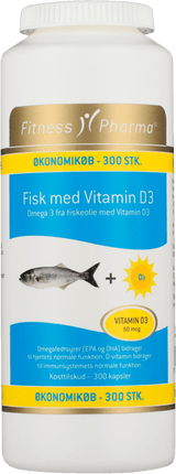 Fitness Pharma Fiskeolie+D3 Vitamin 300 STK