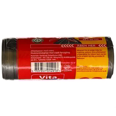 Vita 100 % genanvendt affaldspose 20 l