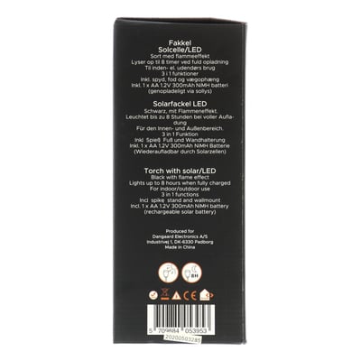 Fakkel m 12 LED og solcelle DK