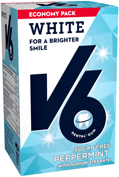 V6 Peppermint blanco Økonomipakke 72 g