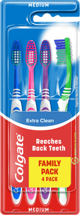 Colgate Extra Clean Tandbørste 4-pak