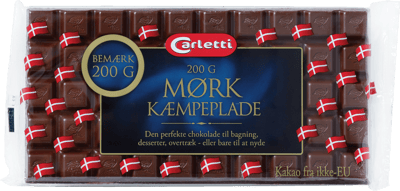 Carletti Kæmpeplade Mørk 200 g