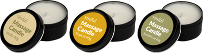 Sündige Massagelys Sæt 3 x 40 g