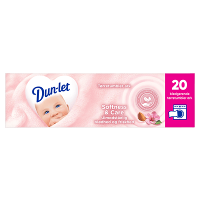 Dun-Let Dryer Sheets Softness & Care 20 stk