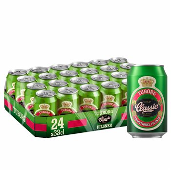 Tuborg Classic Pilsner - 4,6% øl, 24x33Cl kan