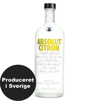 Absolut vodka sitron 40% 1 l.