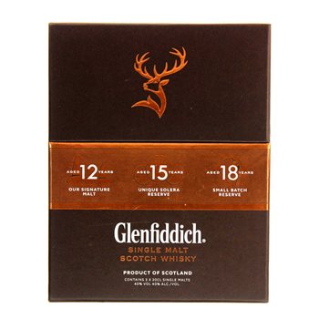 Glenfiddich Mix Pack 40% 12,15,18 años 3x0.2 L.