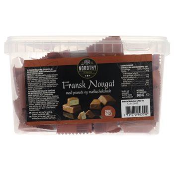 Nordthy French Nougat Erdnüsse/Schokolade 800 g.