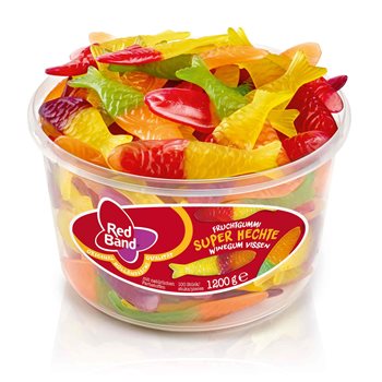 Rød bånd vin gummi fisk 1200 g