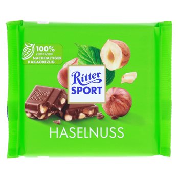 Ritter sportsmælk med hasselnød splitter 100 g