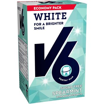 V6 hvid spearmint økonomipakke 72 g